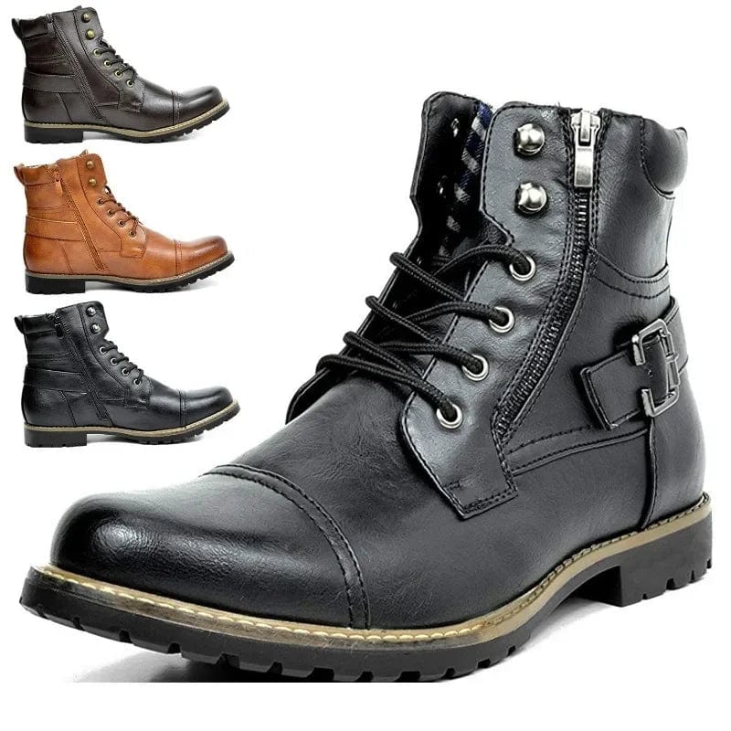 Botas Piel Cordones Confort-Diario